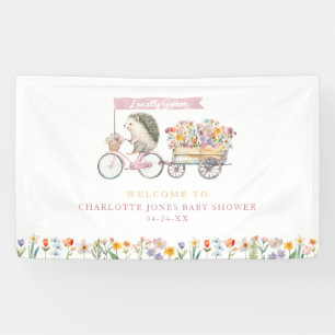 Niedlicher Igel- & Blumenkinderdusche Empfang Banner