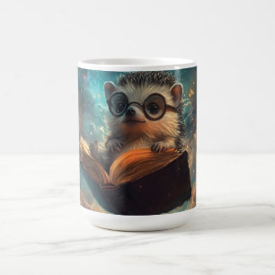 Niedlicher Igel Bookworm in einer Galaxie der Gesc Kaffeetasse