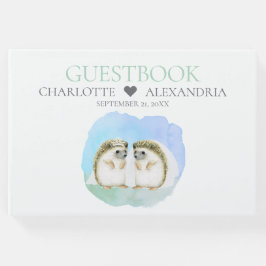 Niedlicher Igel Brides Lesbian Gay Couple Wedding Gästebuch