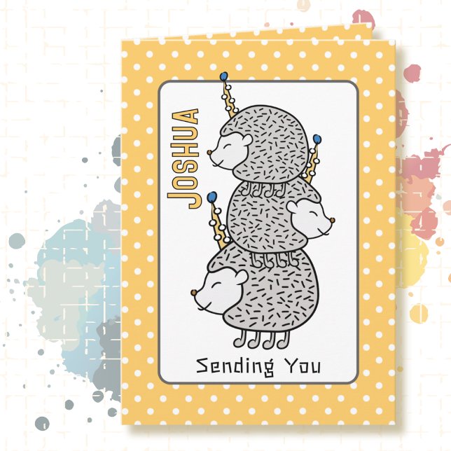 Niedlicher Igel Cartoon Glücklicher Geburtstag für Karte (Von Creator hochgeladen)