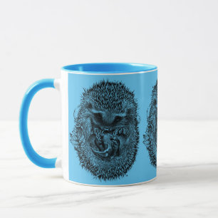 Niedlicher Igel Combo Kaffee Tasse blau
