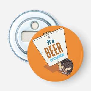 Niedlicher Igel Es ist Bier O'Clock Funny Cartoon Flaschenöffner