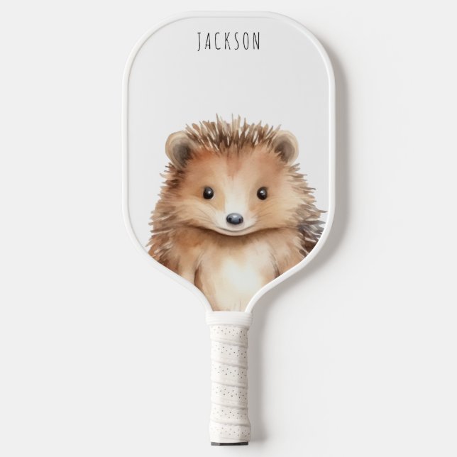 Niedlicher Igel, fakultativ, Monogramm Pickleball Schläger (Vorderseite)