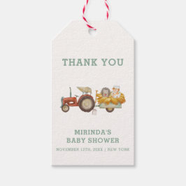 Niedlicher Igel Farm Traktor Babydusche Geschenkanhänger
