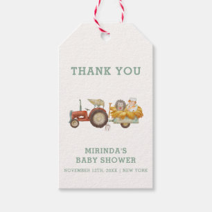 Niedlicher Igel Farm Traktor Babydusche Geschenkanhänger