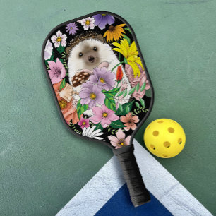 Niedlicher Igel Floral Pickleball Schläger