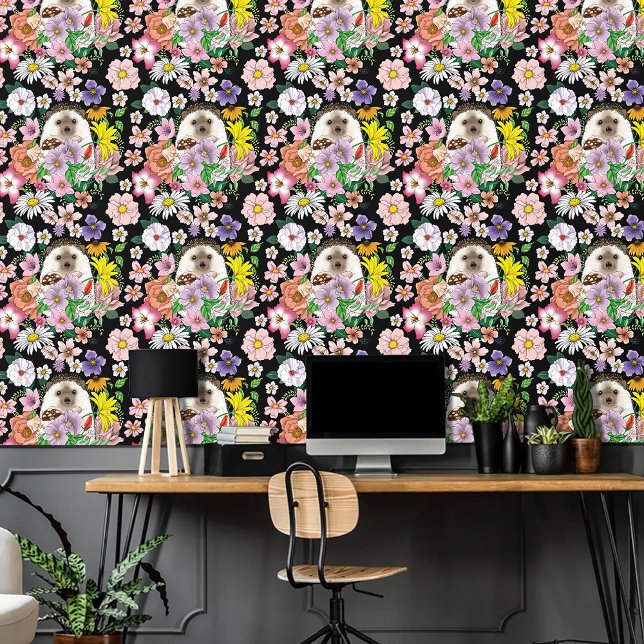 Niedlicher Igel Floral Tapete (Von Creator hochgeladen)
