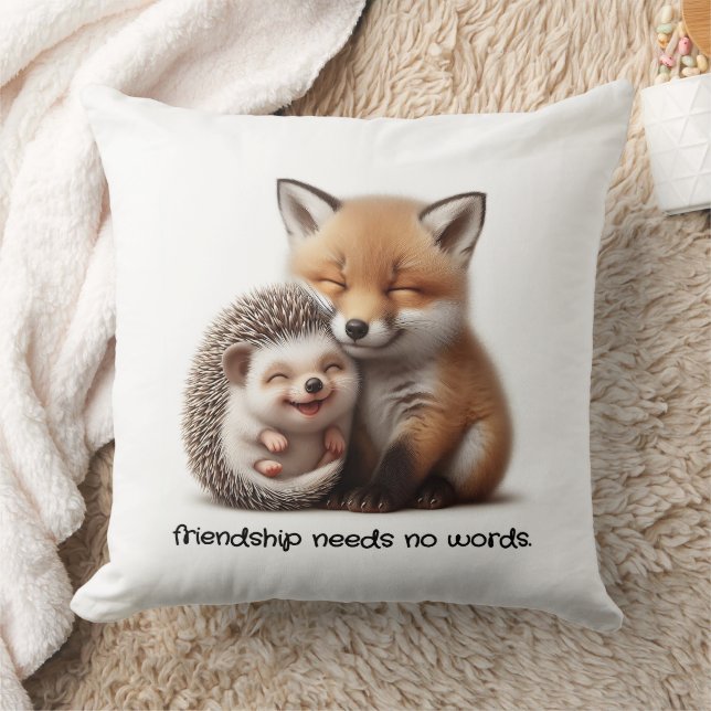 Niedlicher Igel & Fox Kit Cuddling Die besten Freu Kissen (Decke)