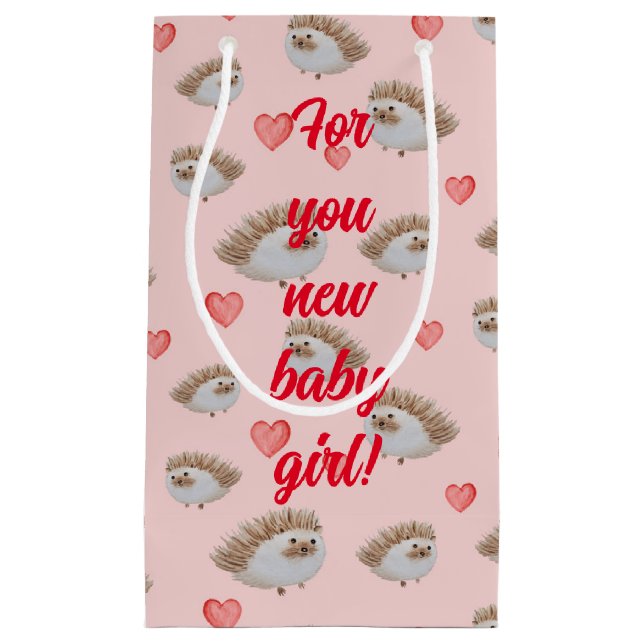 Niedlicher Igel gemustert Kleine Geschenktüte (Vorderseite)