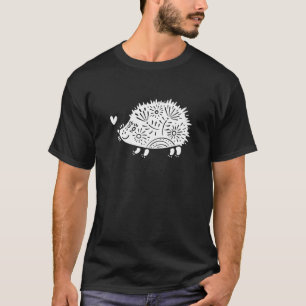Niedlicher Igel Graphische Blume mit Herzinsuffizi T-Shirt