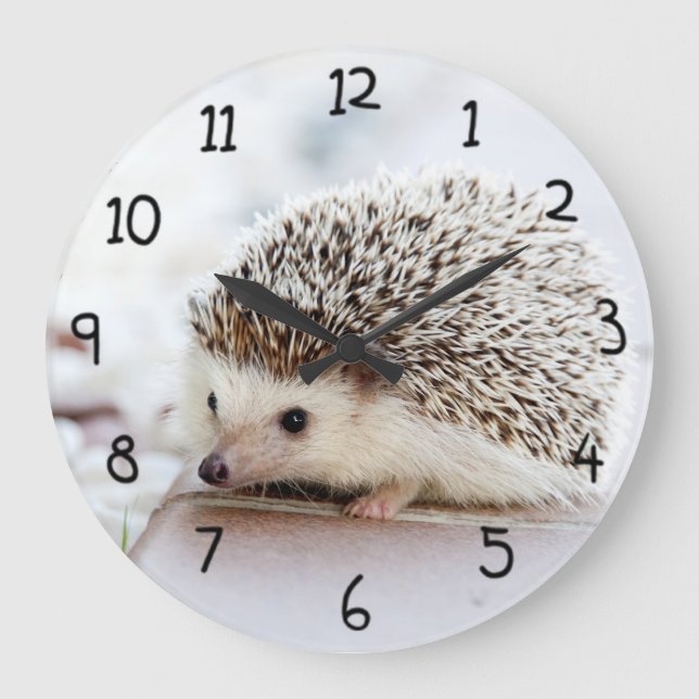 Niedlicher Igel Große Wanduhr (Vorderseite)