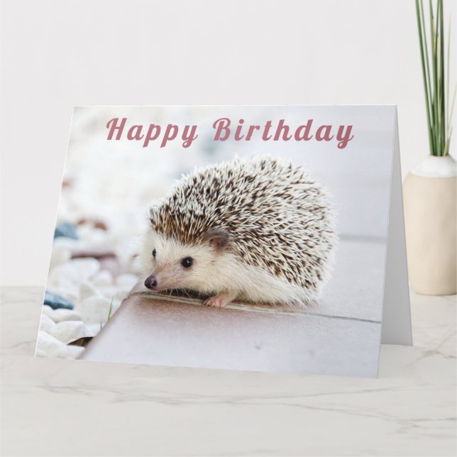 Niedlicher Igel - Happy Birthday Karte (Vorderseite)