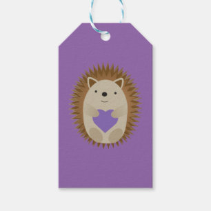 Niedlicher Igel Holidning a Lila Heart Geschenkanhänger