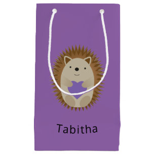 Niedlicher Igel Holidning a Lila Heart Kleine Geschenktüte