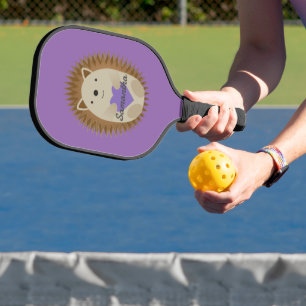Niedlicher Igel Holidning a Lila Heart Pickleball Schläger