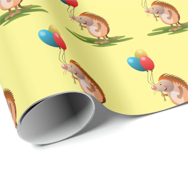 Niedlicher Igel Igele Geburtstagsgeschenkpapier Geschenkpapier (Rolleneckpunkt)
