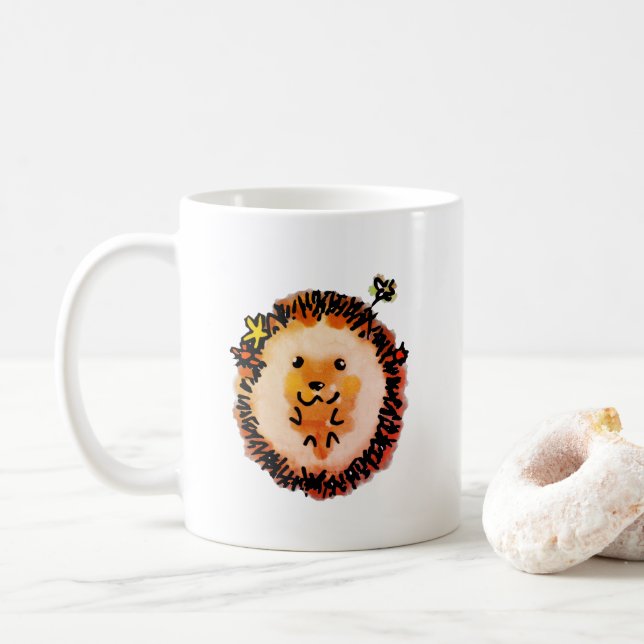 Niedlicher Igel im Herbst Kaffeetasse (Mit Donut)