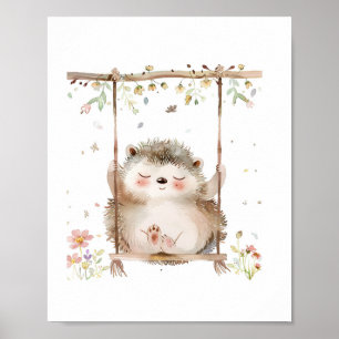 Niedlicher Igel Kinderzimmer Freunde Liebe Tierisc Poster