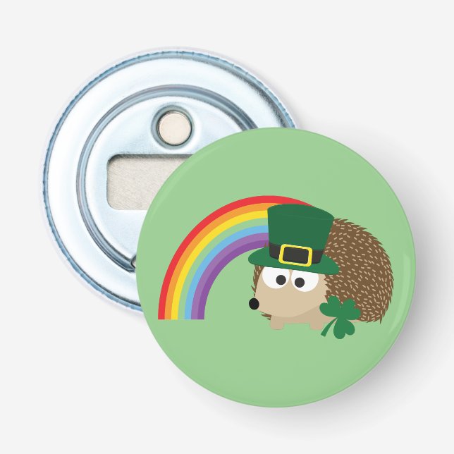 Niedlicher Igel Leprechaun Flaschenöffner (Vorderseite)