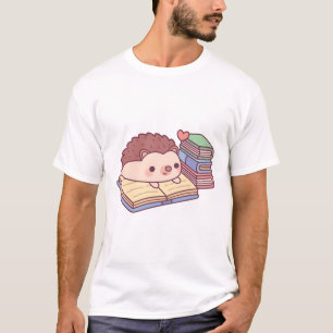Niedlicher Igel Lesen eines Buches T-Shirt