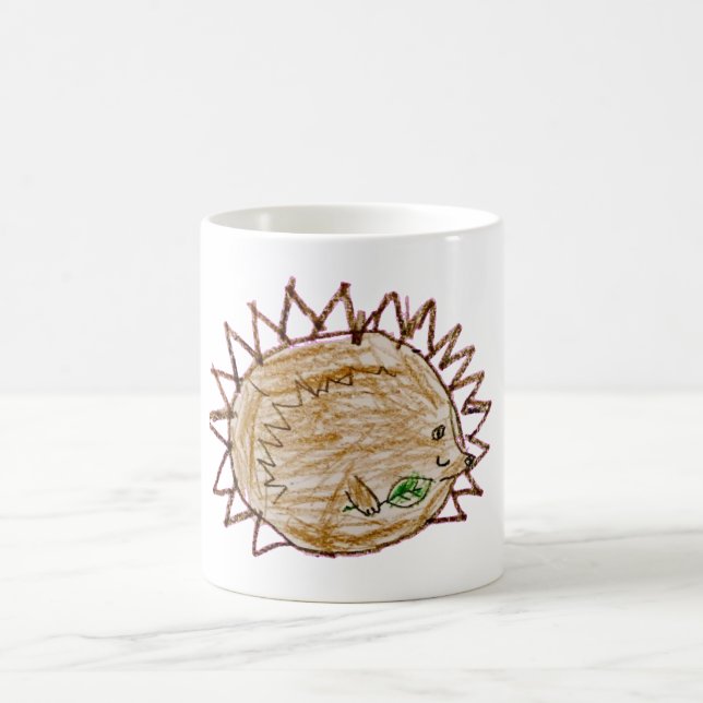 Niedlicher Igel mit Blatt-Kaffeetasse Kaffeetasse (Mittel)