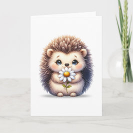 Niedlicher Igel mit Daisy Blank Grußkarte Karte