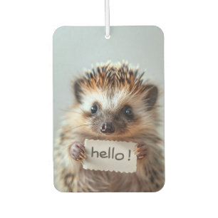 Niedlicher Igel mit "Hallo!"-Schild Autolufterfrischer