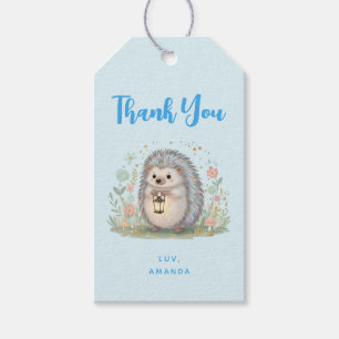 Niedlicher Igel mit Laterne Danke Geschenkanhänger