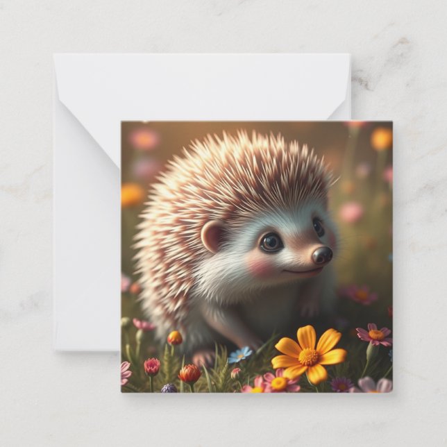 Niedlicher Igel Mitteilungskarte (Vorderseite)