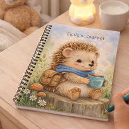 Niedlicher Igel Personalisiertes Kinder-Tagebuch Notizbuch