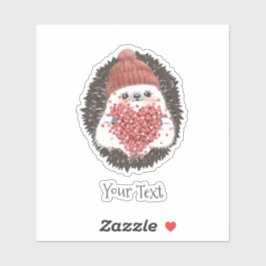 Niedlicher Igel Rosa Herztext Aufkleber