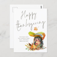 Niedlicher Igel Script Happy Thanksgiving