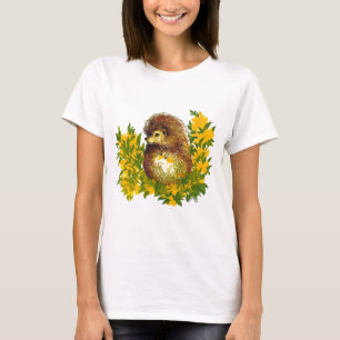 Niedlicher Igel Springtime-Wasserfarbe T-Shirt