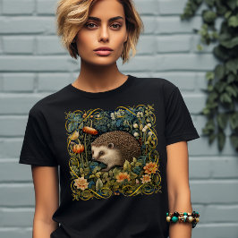 Niedlicher Igel Tapestry William Morris Style T-Shirt
