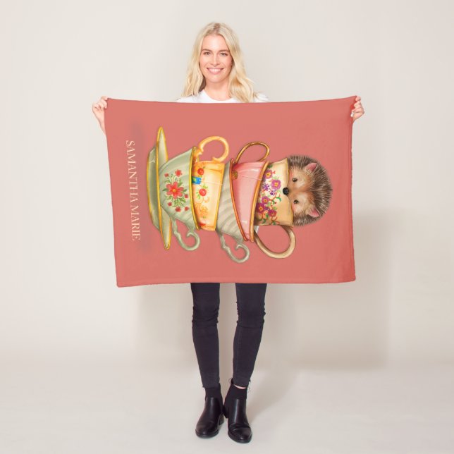 Niedlicher Igel Teacups Rosa Kleinkind Säugling Fleecedecke (Beispiel)