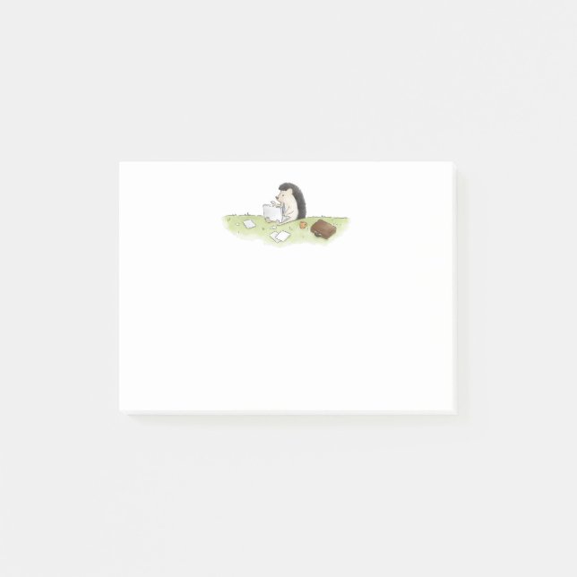 Niedlicher Igel Tier mit Computerfarbe Post-it Klebezettel (Vorderseite)