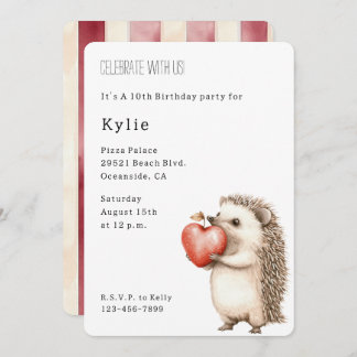 Niedlicher Igel Tierherz Geburtstag Einladung