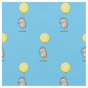 Niedlicher Igel und Ballon Cartoon Stoff