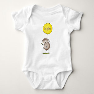Niedlicher Igel und Muster des Cartoon in Ballon Baby Strampler