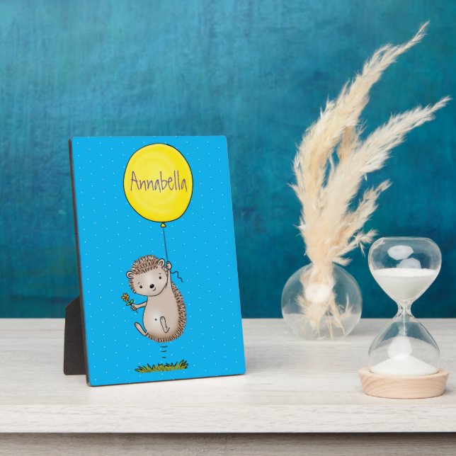 Niedlicher Igel und Muster des Cartoon in Ballon Fotoplatte (Seite)