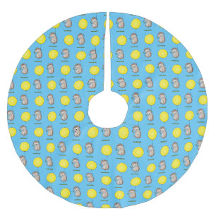 Niedlicher Igel und Muster des Cartoon in Ballon Polyester Weihnachtsbaumdecke