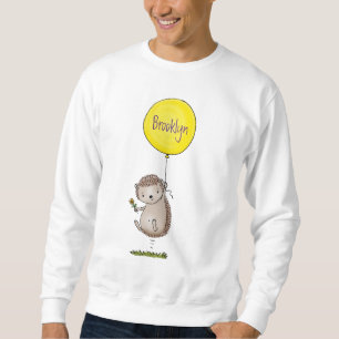 Niedlicher Igel und Muster des Cartoon in Ballon Sweatshirt