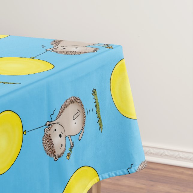 Niedlicher Igel und Muster des Cartoon in Ballon Tischdecke (Beispiel)