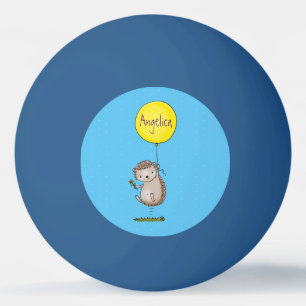 Niedlicher Igel und Muster des Cartoon in Ballon Tischtennisball