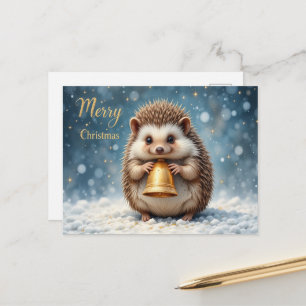 Niedlicher Igel Weihnachten Gemütlicher Wald Postkarte