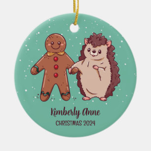 Niedlicher Igel Weihnachtsfest Keramik Ornament