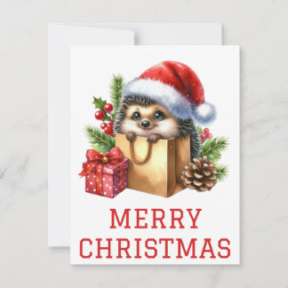 Niedlicher Igel Weihnachtskarte Feiertagskarte
