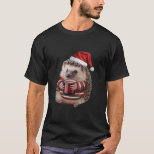 Niedlicher Igel Weihnachtsmannmütze Weihnachten Ig T-Shirt
