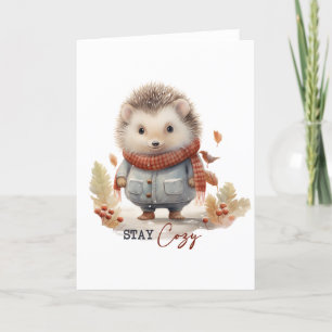 Niedlicher Igel Winter BLANK Feiertagskarte