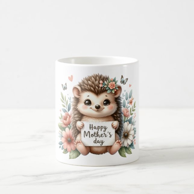Niedlicher Igel zum Muttertag Kaffeetasse (Mittel)